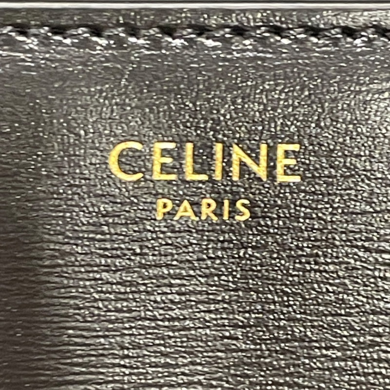 セリーヌ CELINE ティーントリオンフバッグ 188423 ブラック/ゴールド金具 カーフ シャイニーカーフスキン レディース ショルダーバッグ