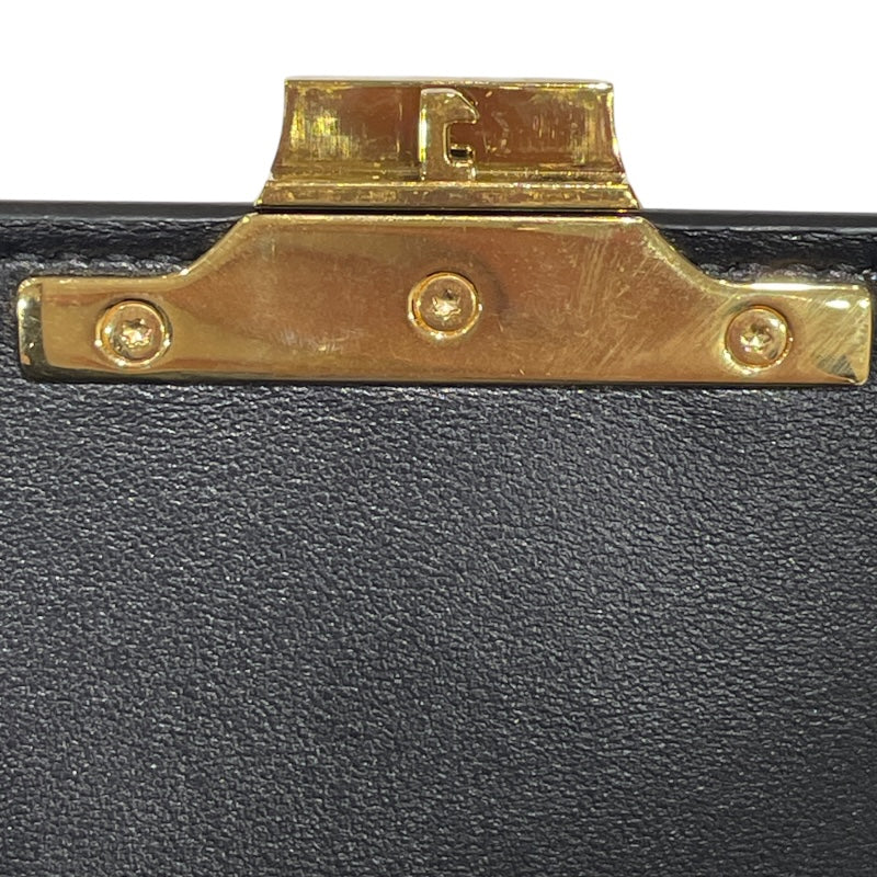 セリーヌ CELINE ティーントリオンフバッグ 188423 ブラック/ゴールド金具 カーフ シャイニーカーフスキン レディース ショルダーバッグ