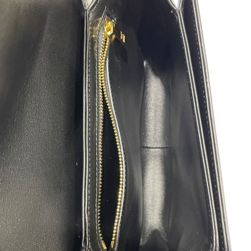 セリーヌ CELINE ティーントリオンフバッグ 188423 ブラック/ゴールド金具 カーフ シャイニーカーフスキン レディース ショルダーバッグ