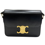 セリーヌ CELINE ティーントリオンフバッグ 188423 ブラック/ゴールド金具 カーフ シャイニーカーフスキン レディース ショルダーバッグ