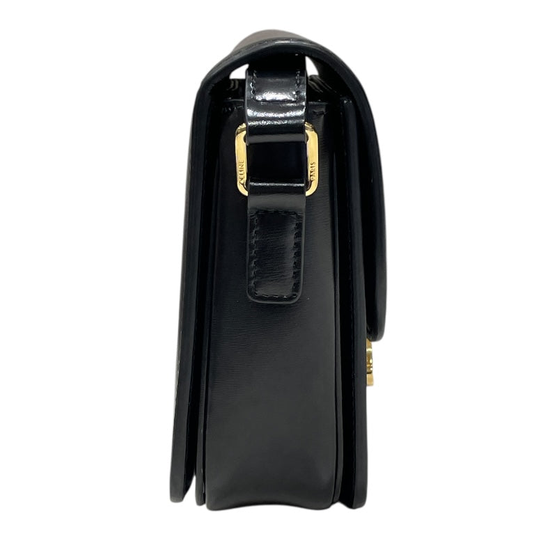 セリーヌ CELINE ティーントリオンフバッグ 188423 ブラック/ゴールド金具 カーフ シャイニーカーフスキン レディース ショルダーバッグ