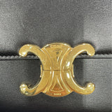 セリーヌ CELINE ティーントリオンフバッグ 188423 ブラック/ゴールド金具 カーフ シャイニーカーフスキン レディース ショルダーバッグ