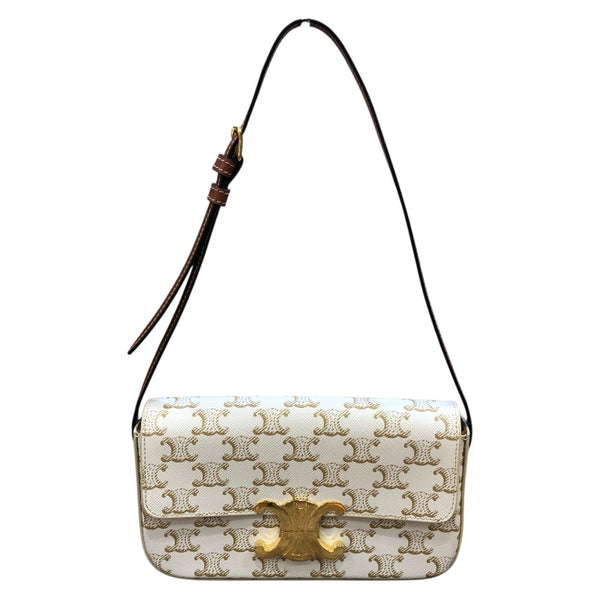セリーヌ CELINE ショルダーバッグクロード 194143 アイボリー　GD金具 PVC・レザー レディース ショルダーバッグ