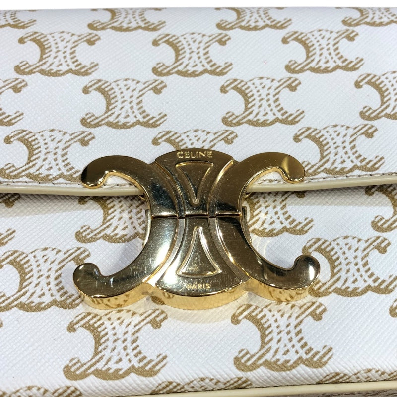 セリーヌ CELINE ショルダーバッグクロード 194143 アイボリー　GD金具 PVC・レザー レディース ショルダーバッグ