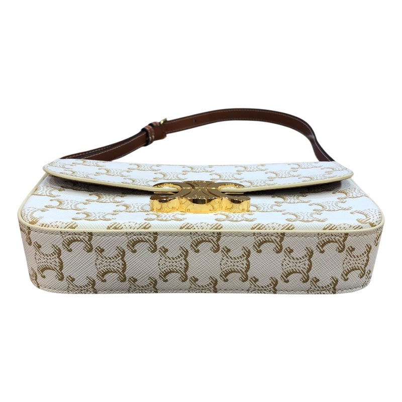 セリーヌ CELINE ショルダーバッグクロード 194143 アイボリー　GD金具 PVC・レザー レディース ショルダーバッグ