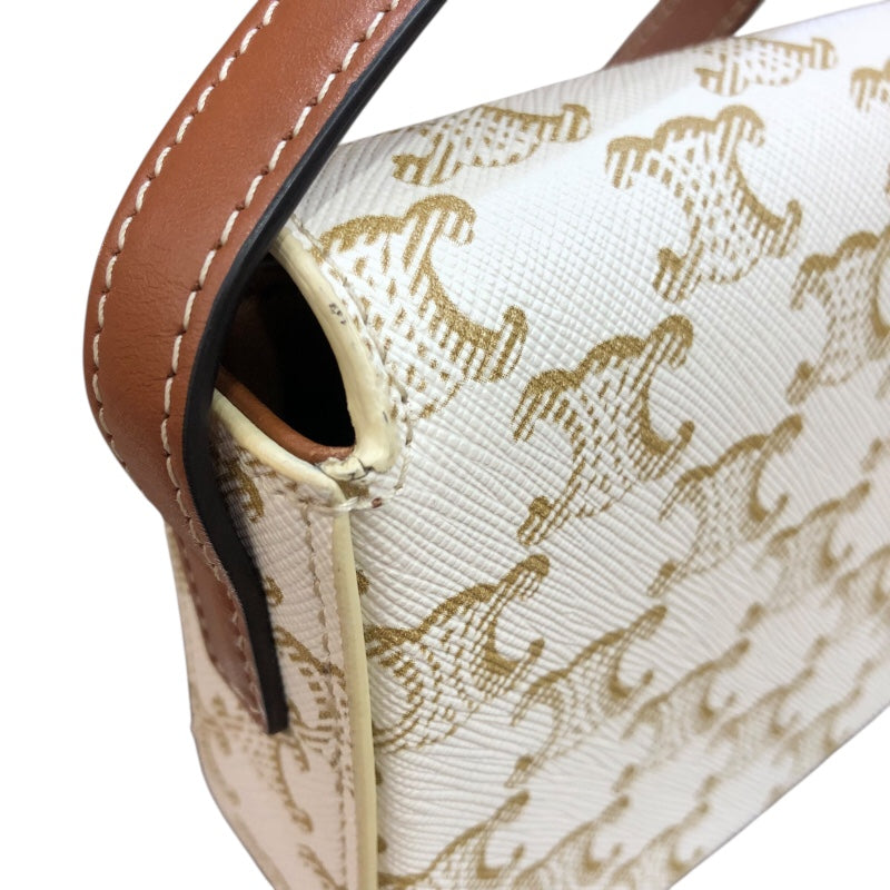 セリーヌ CELINE ショルダーバッグクロード 194143 アイボリー　GD金具 PVC・レザー レディース ショルダーバッグ