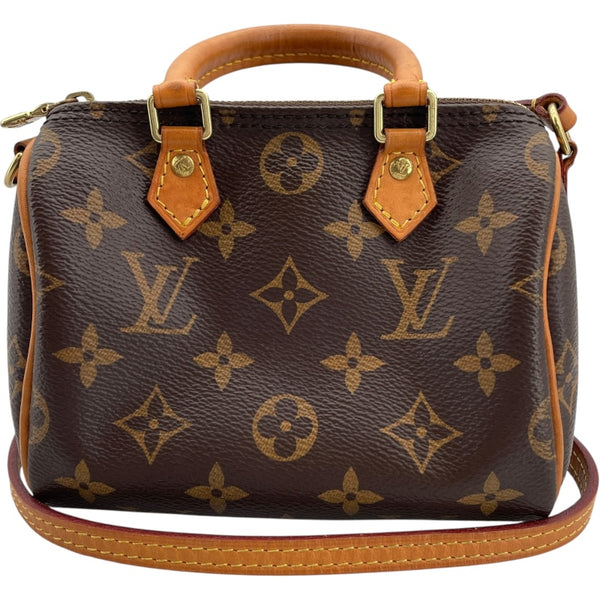 ルイ・ヴィトン LOUIS VUITTON ナノ・スピーディー M61252 ブラウン モノグラム・キャンバス レディース ショルダーバッグ