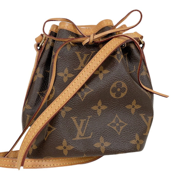 ルイ・ヴィトン LOUIS VUITTON ナノ・ノエ M41346 ブラウン モノグラム ユニセックス ショルダーバッグ
