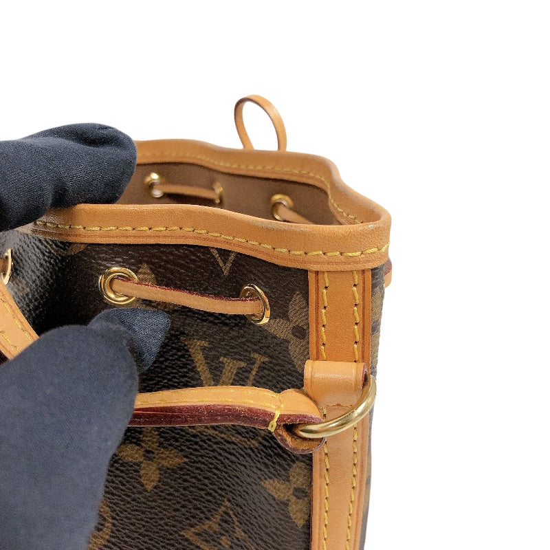 ルイ・ヴィトン LOUIS VUITTON ナノ・ノエ M41346 ブラウン モノグラム ユニセックス ショルダーバッグ