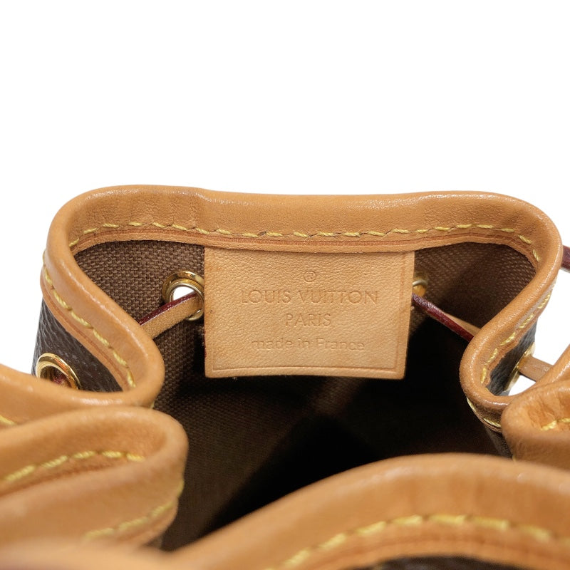 ルイ・ヴィトン LOUIS VUITTON ナノ・ノエ M41346 ブラウン モノグラム ユニセックス ショルダーバッグ