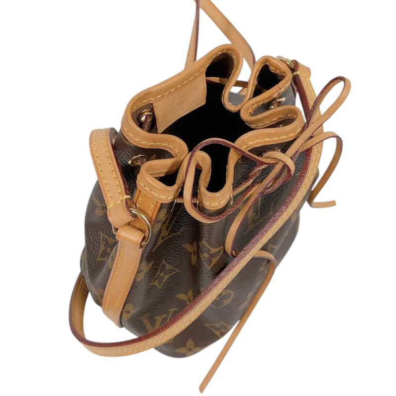ルイ・ヴィトン LOUIS VUITTON ナノ・ノエ M41346 ブラウン モノグラム ユニセックス ショルダーバッグ