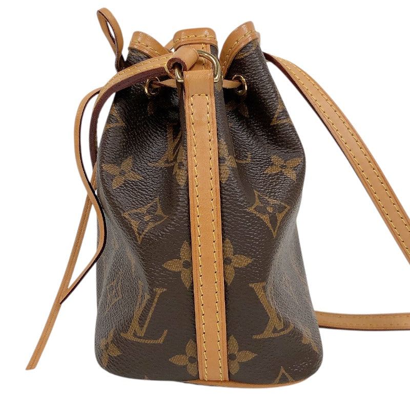 ルイ・ヴィトン LOUIS VUITTON ナノ・ノエ M41346 ブラウン モノグラム ユニセックス ショルダーバッグ