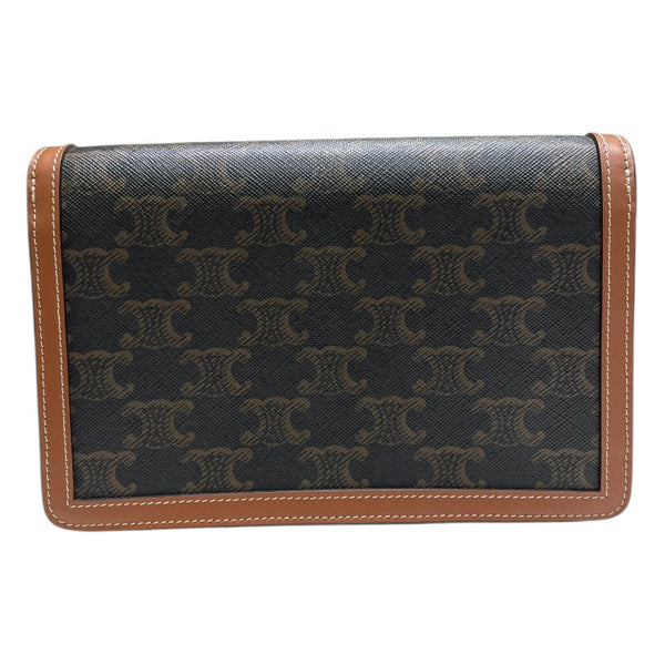 セリーヌ CELINE トリオンフチェーンウォレットマーゴ 10L462 ブラウン/ゴールド金具 カーフ トリオンフキャンバス/カーフスキン レディース ショルダーバッグ
