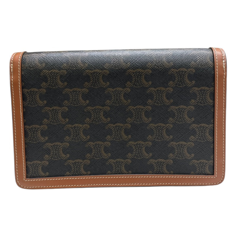 セリーヌ CELINE トリオンフチェーンウォレットマーゴ 10L462 ブラウン/ゴールド金具 カーフ トリオンフキャンバス/カーフスキン レディース ショルダーバッグ