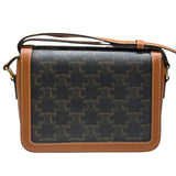 セリーヌ CELINE ティーントリオンフバッグ 188882 ブラウン/ゴールド金具 カーフ トリオンフキャンバス/カーフスキン レディース ショルダーバッグ