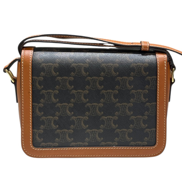 セリーヌ CELINE ティーントリオンフバッグ 188882 ブラウン/ゴールド金具 カーフ トリオンフキャンバス/カーフスキン レディース ショルダーバッグ
