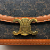 セリーヌ CELINE ティーントリオンフバッグ 188882 タン×GD金具 トリオンフキャンバス・カーフスキン レディース ショルダーバッグ