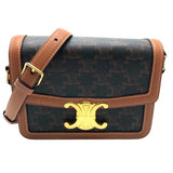 セリーヌ CELINE ティーントリオンフバッグ 188882 タン×GD金具 トリオンフキャンバス・カーフスキン レディース ショルダーバッグ