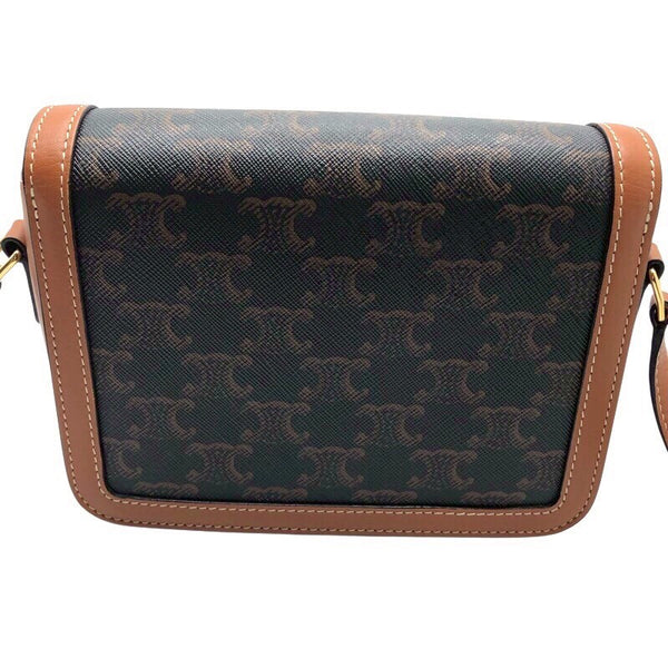セリーヌ CELINE ティーントリオンフバッグ 188882 タン×GD金具 トリオンフキャンバス・カーフスキン レディース ショルダーバッグ