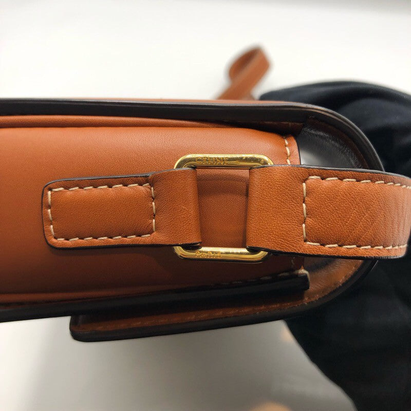 セリーヌ CELINE ティーントリオンフバッグ 188882 タン×GD金具 トリオンフキャンバス・カーフスキン レディース ショルダーバッグ