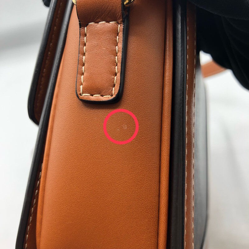 セリーヌ CELINE ティーントリオンフバッグ 188882 タン×GD金具 トリオンフキャンバス・カーフスキン レディース ショルダーバッグ