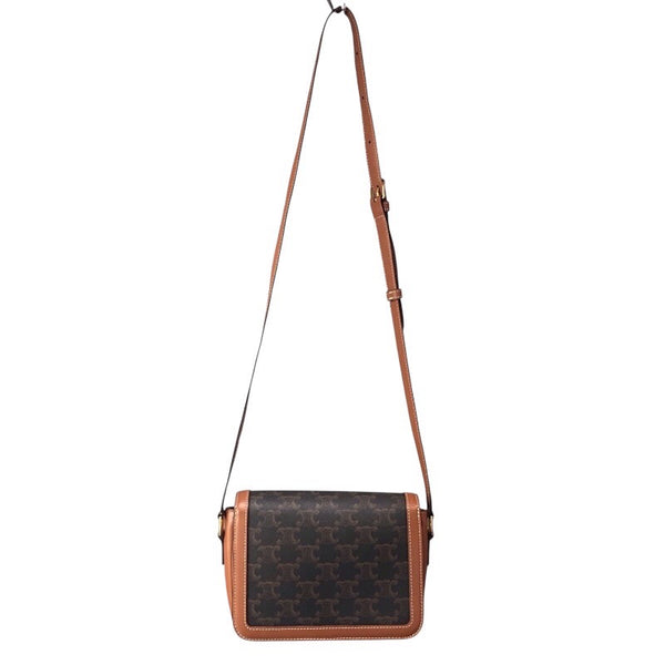 セリーヌ CELINE ティーントリオンフショルダー 188882 タン トリオンフキャンバス・カーフスキン レディース ショルダーバッグ