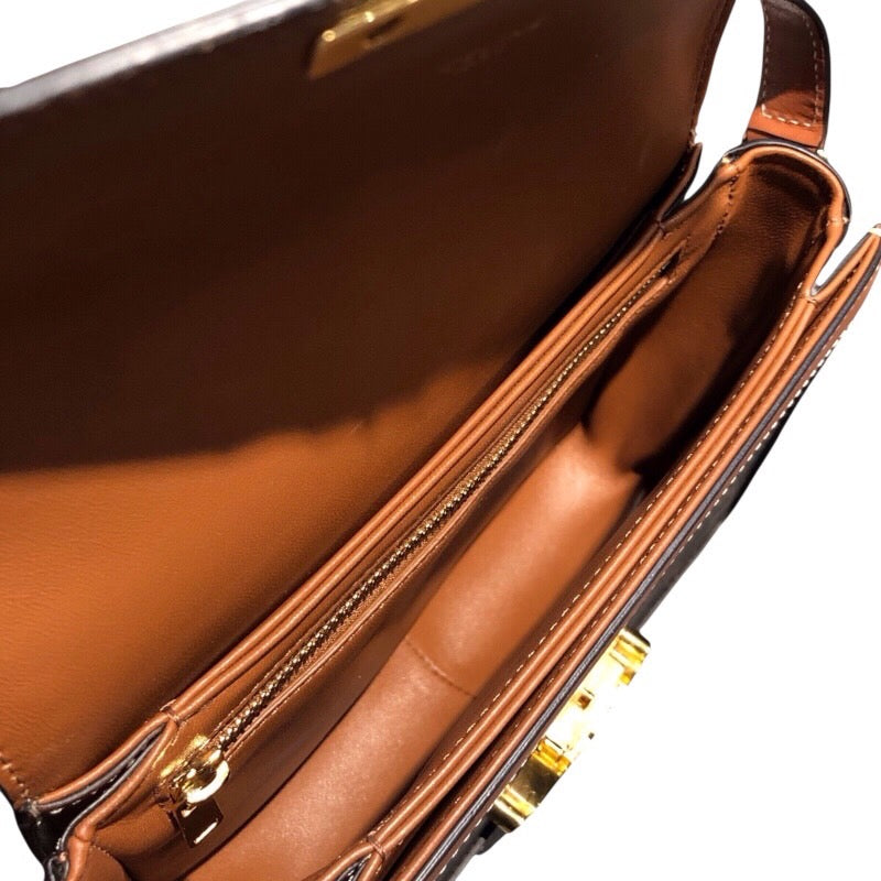 セリーヌ CELINE ティーントリオンフショルダー 188882 タン トリオンフキャンバス・カーフスキン レディース ショルダーバッグ