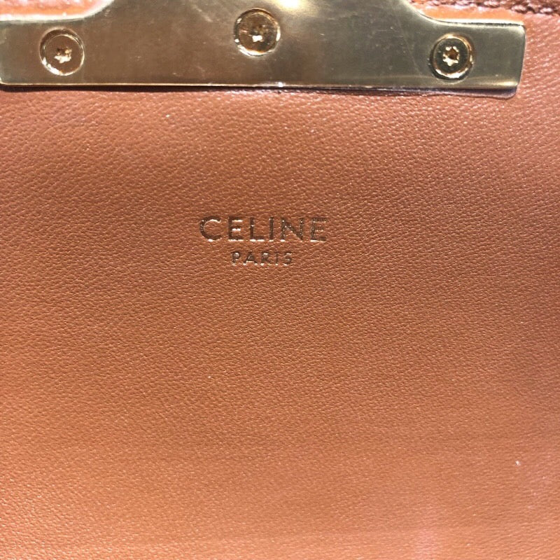 セリーヌ CELINE ティーントリオンフショルダー 188882 タン トリオンフキャンバス・カーフスキン レディース ショルダーバッグ