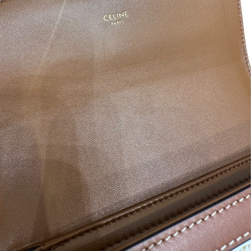 セリーヌ CELINE ティーントリオンフ　バッグ ホワイト トリオンフキャンバス・カーフスキン レディース ショルダーバッグ