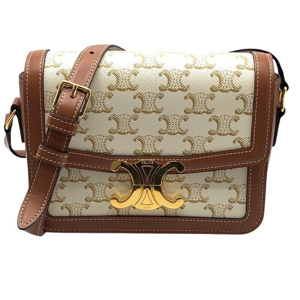 セリーヌ CELINE ティーントリオンフバッグ 188882 キャンバス/カーフ レディース ショルダーバッグ