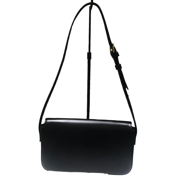 セリーヌ CELINE ショルダバッグクロード ブラックGD金具 シャイニーカーフ レディース ショルダーバッグ