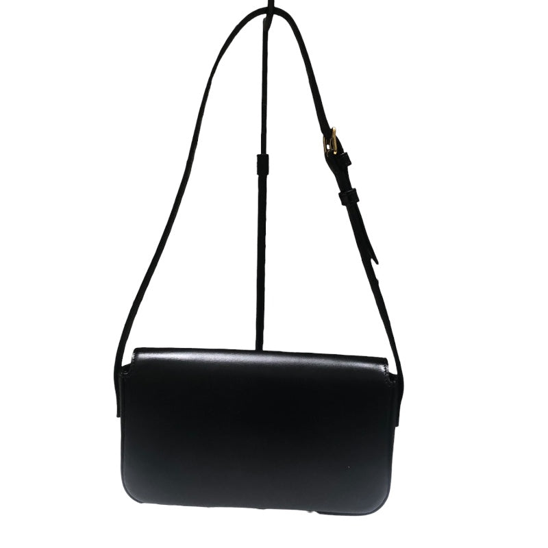 セリーヌ CELINE ショルダバッグクロード ブラックGD金具 シャイニーカーフ レディース ショルダーバッグ