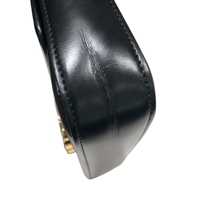 セリーヌ CELINE ショルダバッグクロード ブラックGD金具 シャイニーカーフ レディース ショルダーバッグ