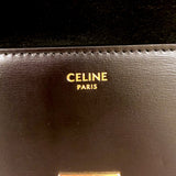 セリーヌ CELINE ショルダーバッグ クロード 194143 ブラック×ゴールド金具 シャイニーカーフ レディース ショルダーバッグ