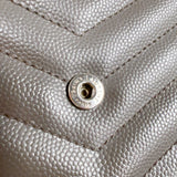 サンローラン SAINT LAURENT カサンドラエンベロープチェーンウォレット 377828 グレー/シルバー金具 カーフ レディース ショルダーバッグ