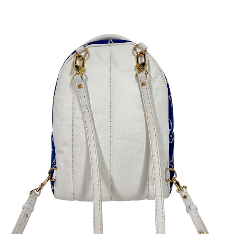 ルイ・ヴィトン LOUIS VUITTON パームスプリングス ミニ M46207 ブルー モノグラム・ベルベッド レディース リュック・デイパック