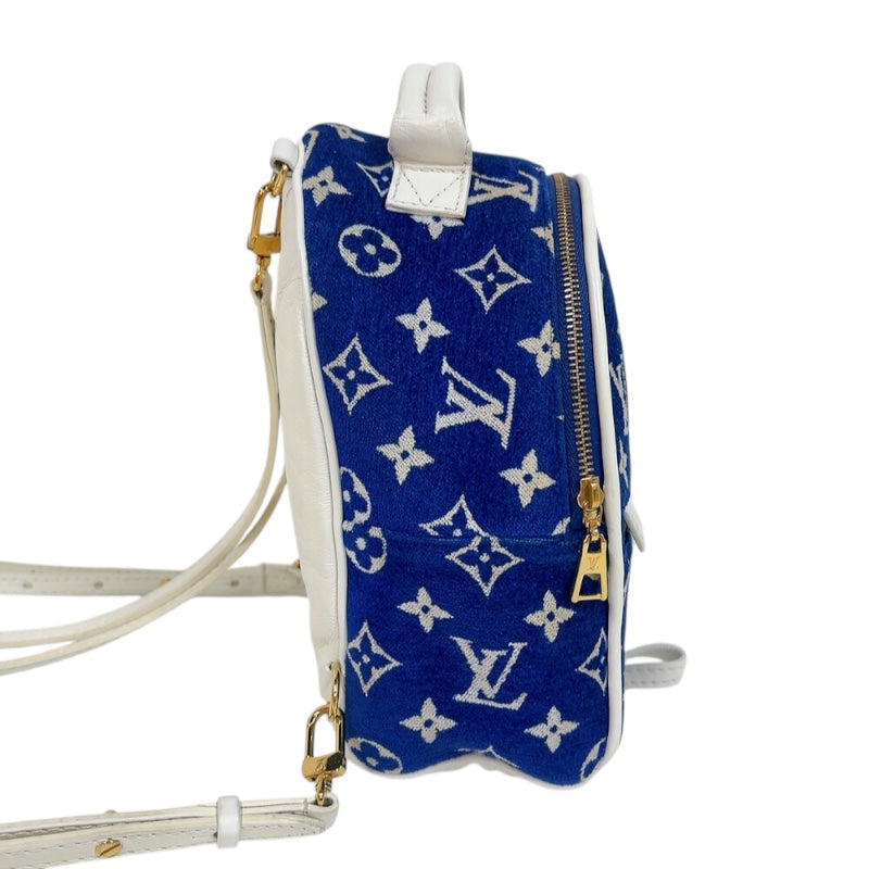 ルイ・ヴィトン LOUIS VUITTON パームスプリングス ミニ M46207 ブルー モノグラム・ベルベッド レディース リュック・デイパック