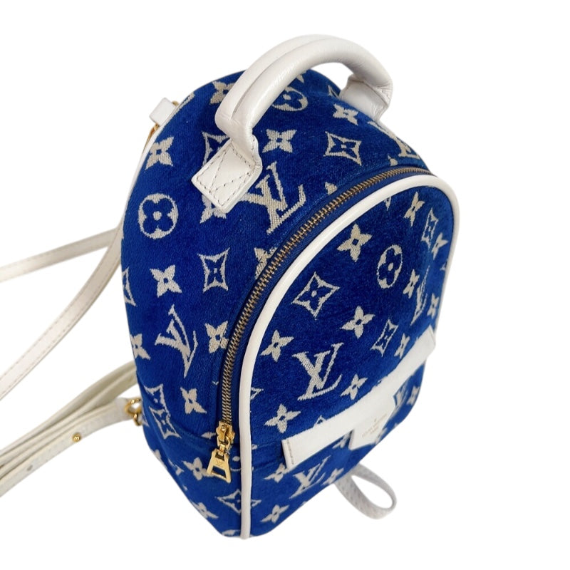 ルイ・ヴィトン LOUIS VUITTON パームスプリングス ミニ M46207 ブルー モノグラム・ベルベッド レディース リュック・デイパック