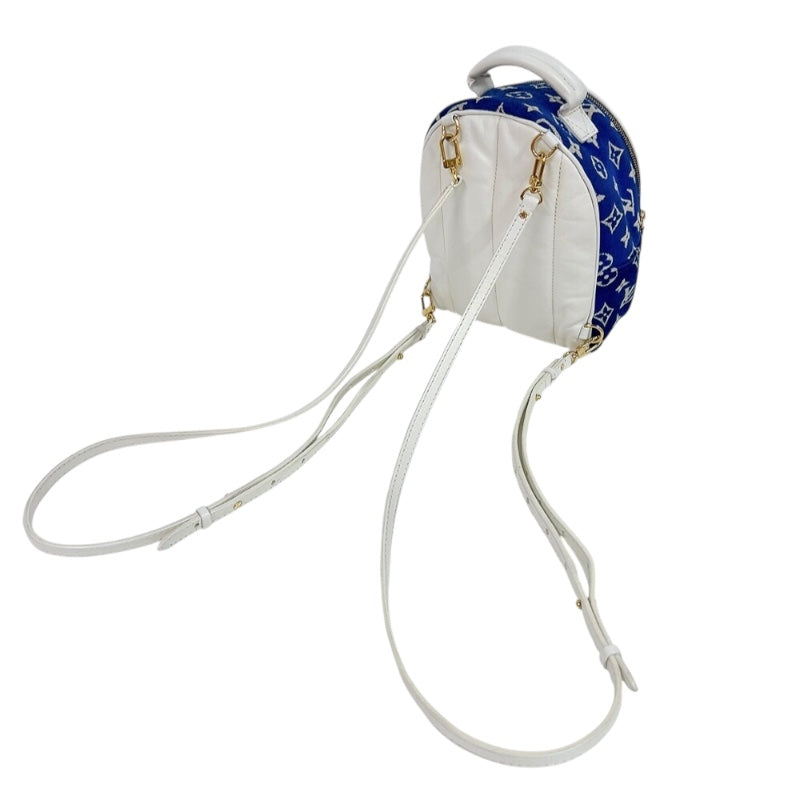 ルイ・ヴィトン LOUIS VUITTON パームスプリングス ミニ M46207 ブルー モノグラム・ベルベッド レディース リュック・デイパック