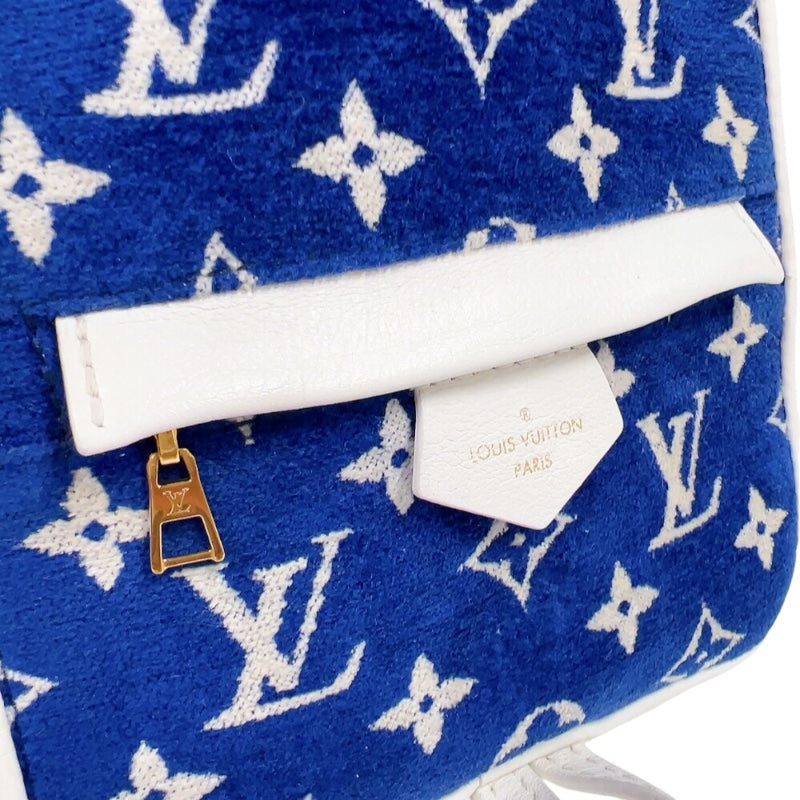 ルイ・ヴィトン LOUIS VUITTON パームスプリングス ミニ M46207 ブルー モノグラム・ベルベッド レディース リュック・デイパック