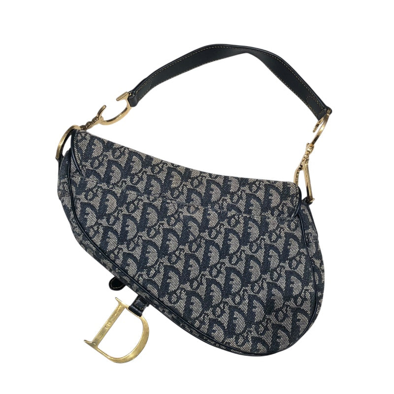 美品◇クリスチャン・ディオール Dior トロッター サドルバッグ ネイビー 鞄 Christian Dior - 極美品 Christian Dior クリスチャン