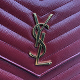 サンローラン SAINT LAURENT カサンドラ チェーンウォレット 377828 レッド×GD金具 グレインレザー レディース ウォレットチェーン