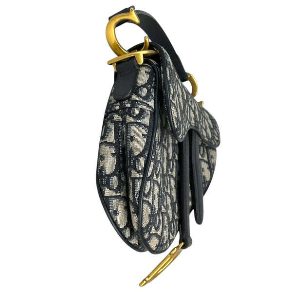 クリスチャン・ディオール Christian Dior サドルバッグ　ミニ ネイビー×アイボリー レディース ハンドバッグ