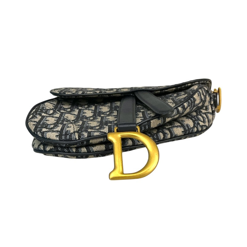 クリスチャン・ディオール Christian Dior サドルバッグ　ミニ ネイビー×アイボリー レディース ハンドバッグ