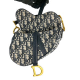 クリスチャン・ディオール Christian Dior サドルバッグ　ミニ ネイビー×アイボリー レディース ハンドバッグ