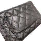 シャネル CHANEL マトラッセチェーンウォレット A33814 ブラック　ゴールド金具 キャビアスキン レディース 長財布