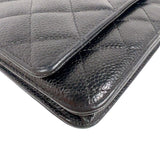 シャネル CHANEL マトラッセチェーンウォレット A33814 ブラック　ゴールド金具 キャビアスキン レディース 長財布