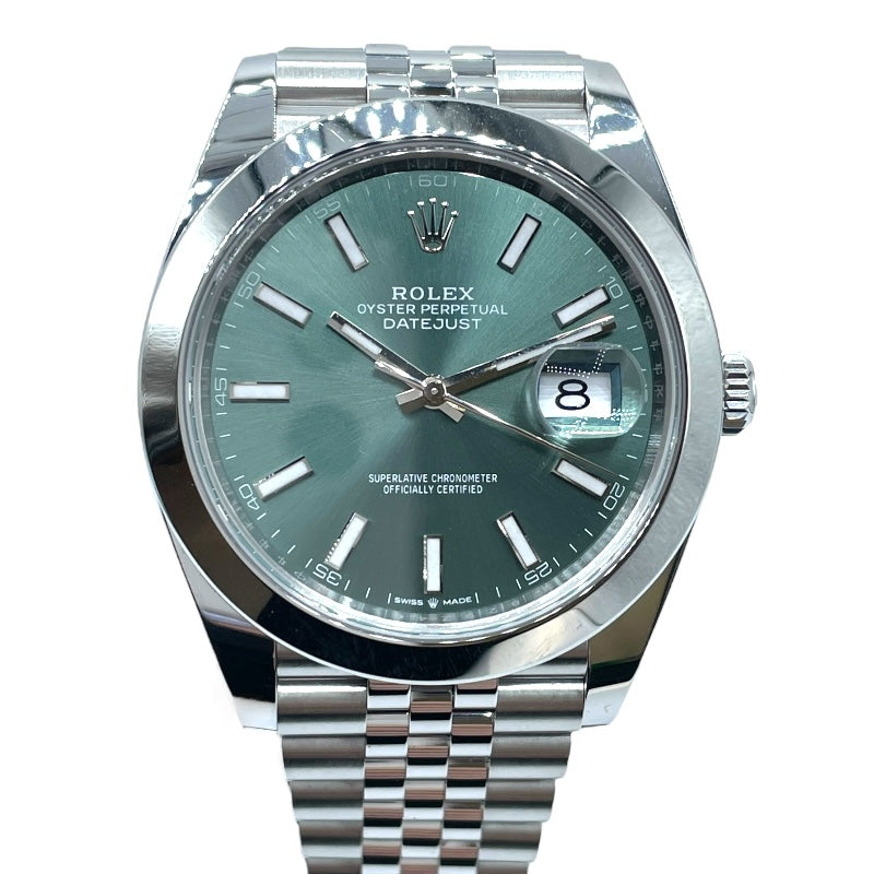 ロレックス ROLEX デイトジャスト41ミントグリーン 126300 グリーン ステンレススチール SS メンズ 腕時計