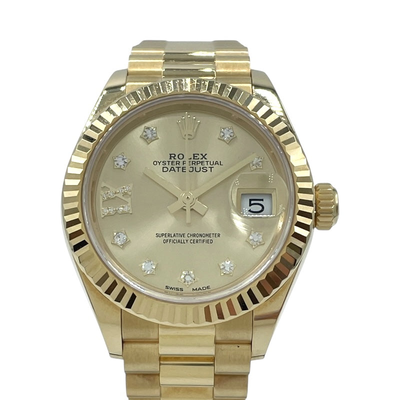 ロレックス ROLEX デイトジャスト28 279178 ゴールド K18イエローゴールド K18YG 自動巻き レディース 腕時計