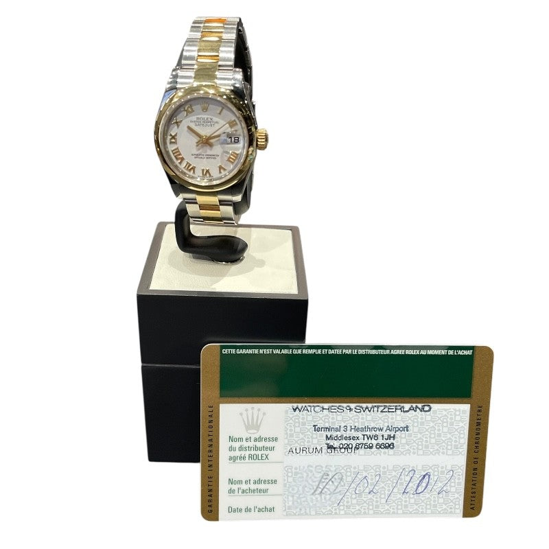 ロレックス ROLEX デイトジャスト26 179163 ホワイト K18×SS レディース 腕時計